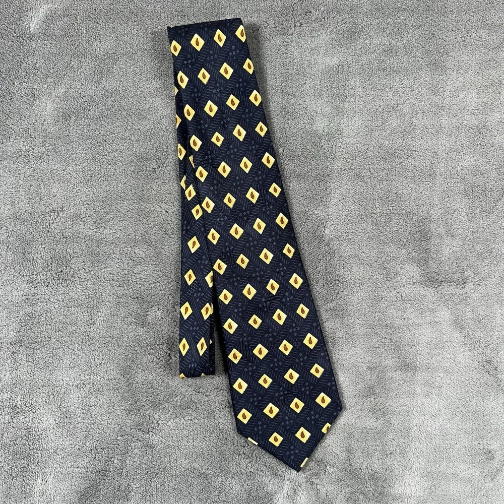 Coach Men's Vintage Luxury Italian  100% Silk Tie Blue AOP